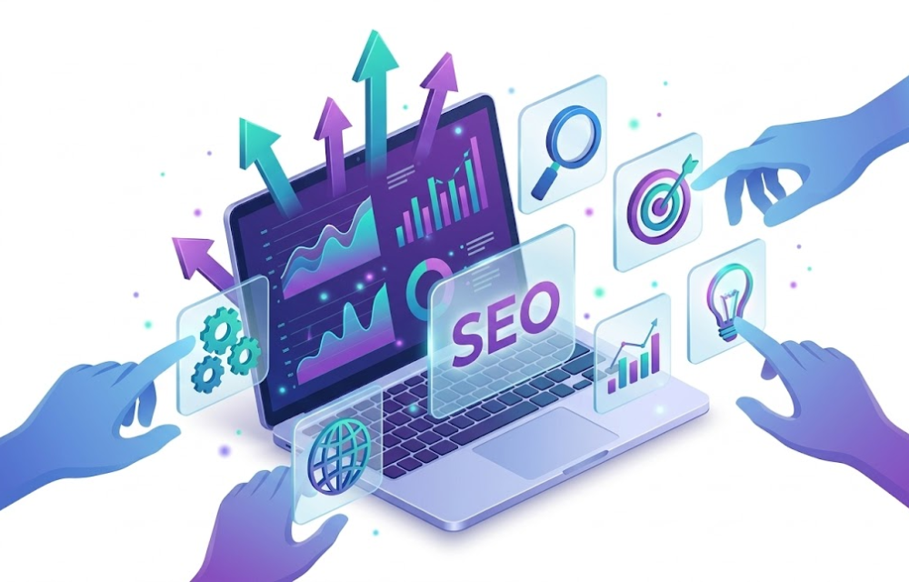 Zensol Tech search engine optimization campaign showing keyword ranking growth for a USA business client